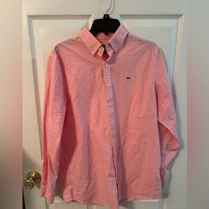 Vineyard Vines Pink Gingham Boys shirt
